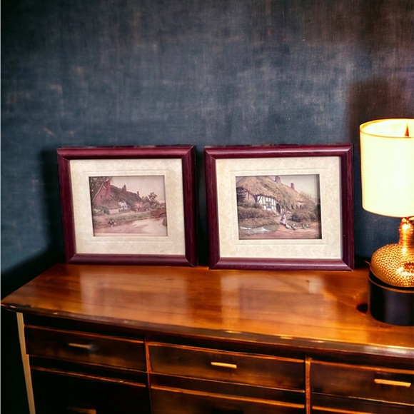 Vintage Pair of John Ellam Studios Framed De'coupage Art - Picture 7 of 15